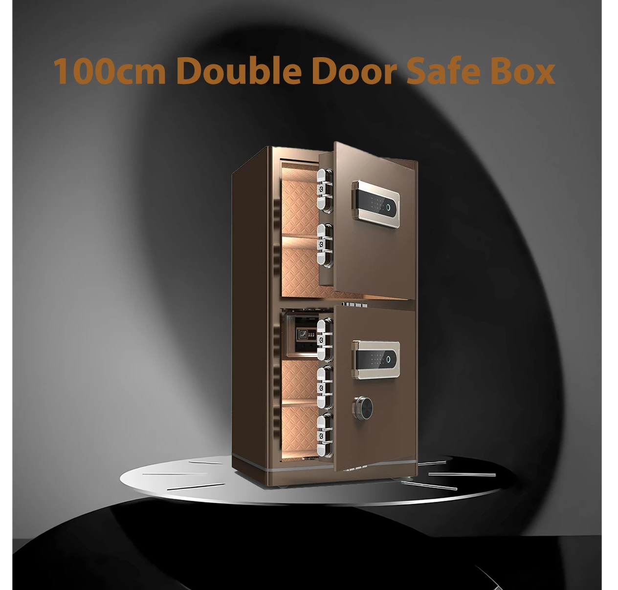 Security double door safe box with fingerprint lock