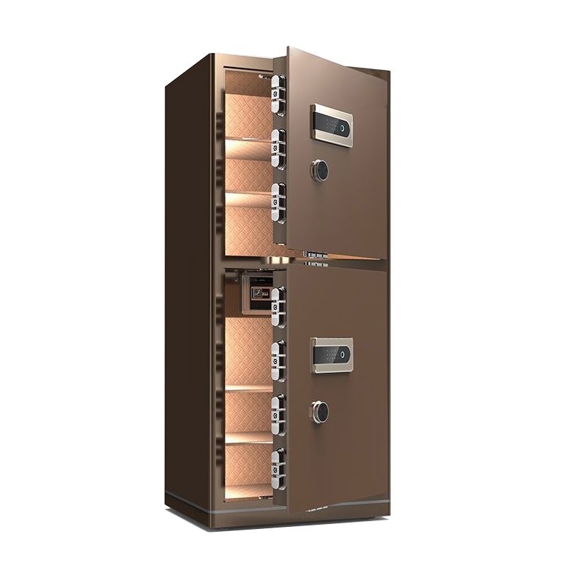 Large steel security double door fingerprint biometric safe box with electronic lock