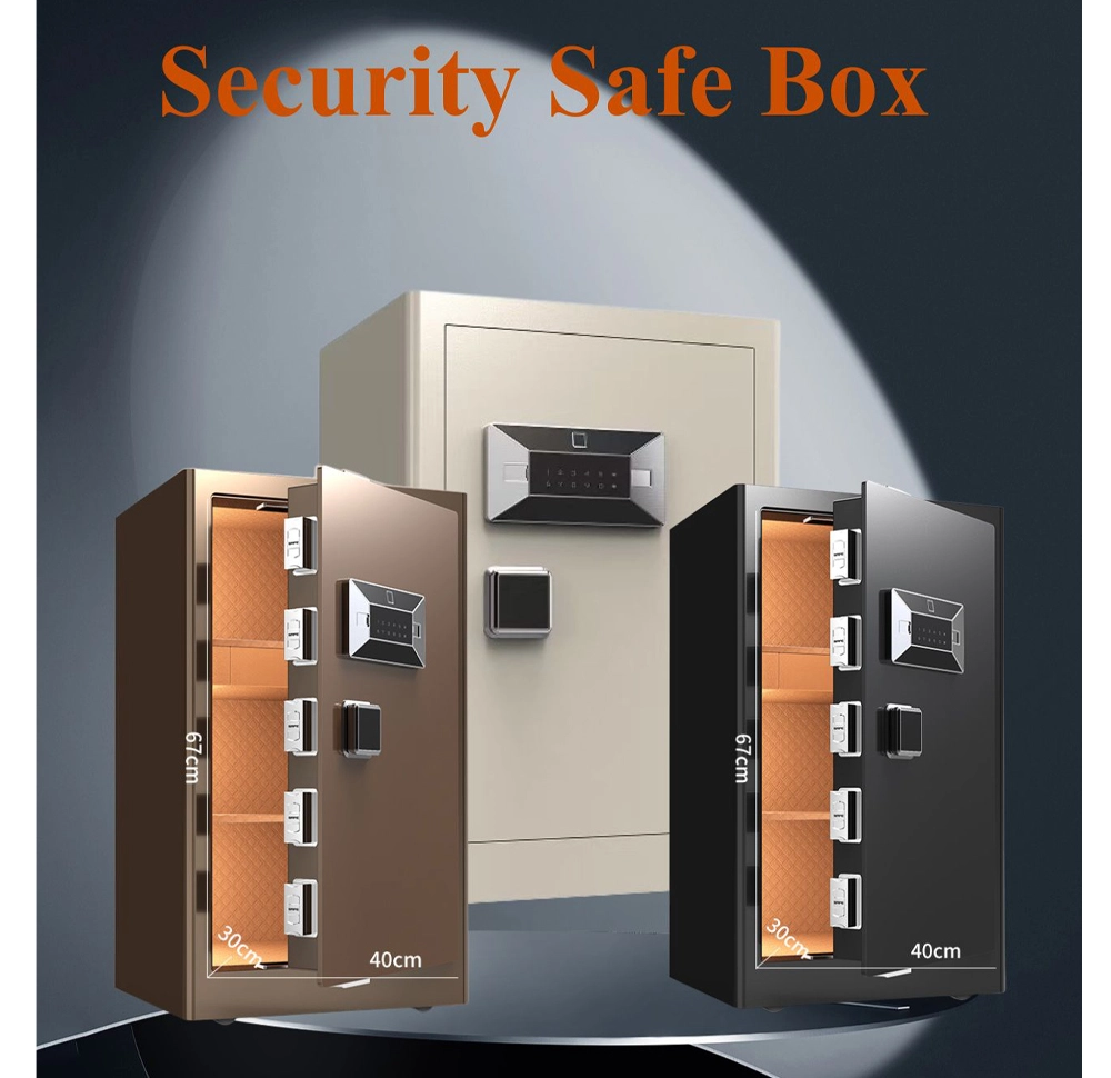 Office use beige brown black color security safe box