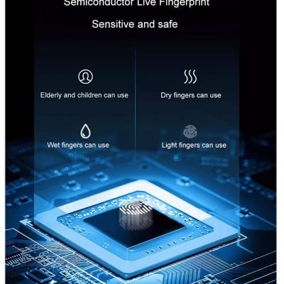 Semiconductor live fingerprint scanner for smart safe box, sensitive and safe biometric security chip reader
