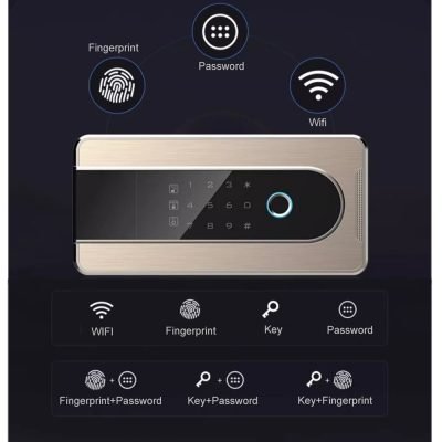 High security metal safe vault with digital touchscreen combination lock and remote app access panel